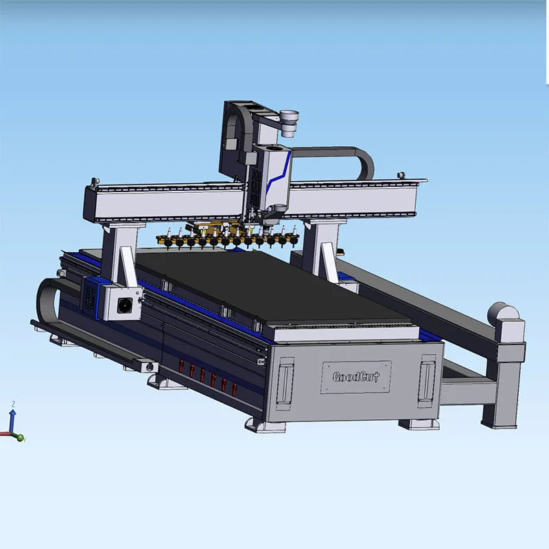 GoodCut GC2040ATC-4Axis CNC Router 180 Degree Rotating Head 400mm Side Rotary for Furniture 