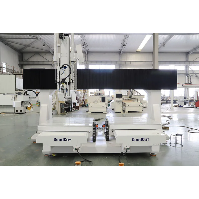 GC-5Axis Movable Table Double Workstations CNC Router Curved Wood Solid Wood Chair Back Armrests 