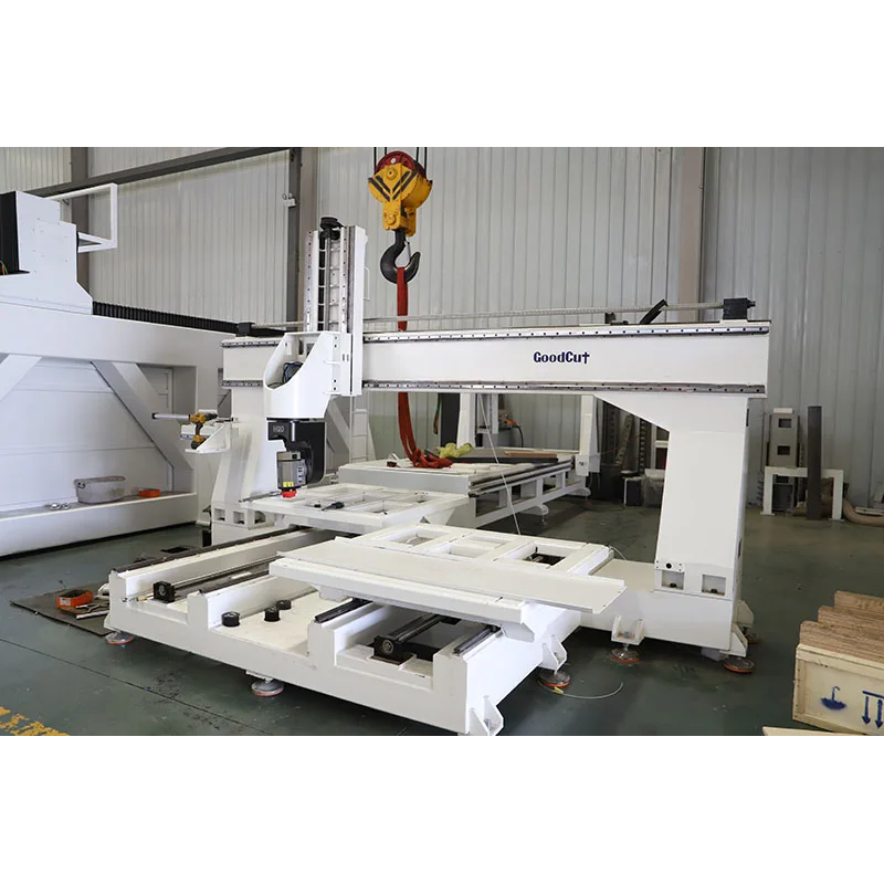 GC-5Axis Movable Table Double Workstations CNC Router Curved Wood Solid Wood Chair Back Armrests 