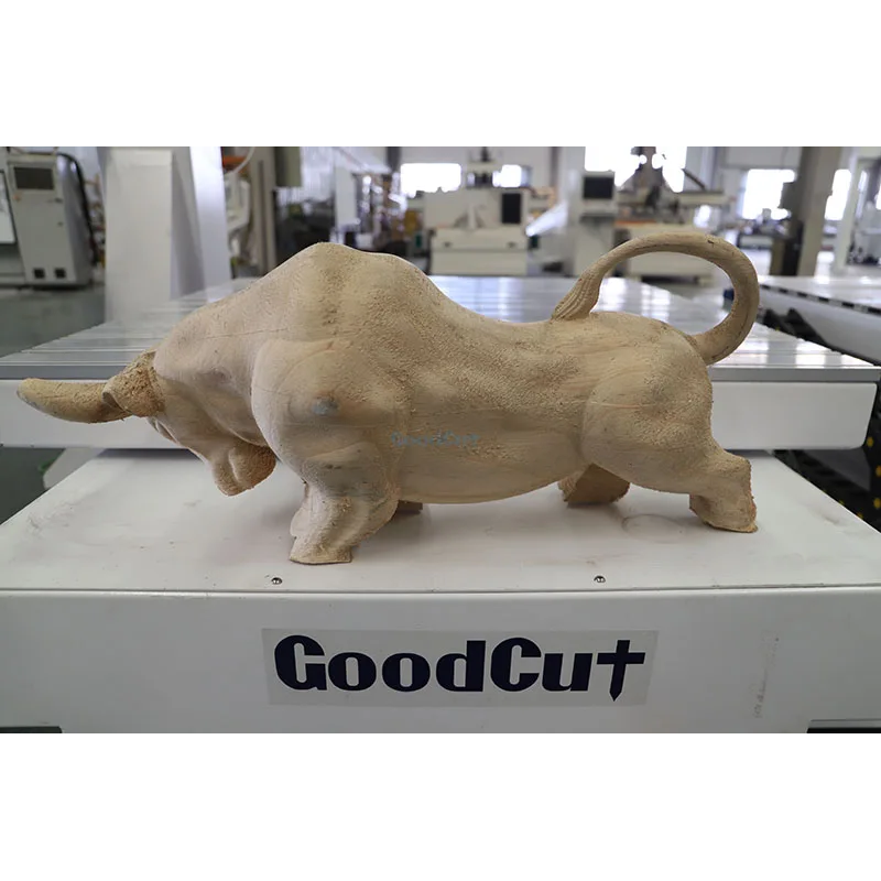 GC-5Axis Movable Table Double Workstations CNC Router Curved Wood Solid Wood Chair Back Armrests 