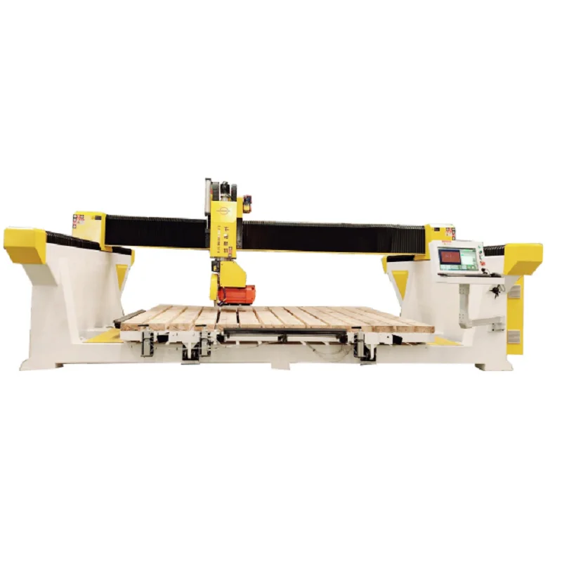 GoodCut GC3220B 5Axis Stone Bridge Saw Cutting Machine for CNC Bevel Cut Drilling Hole Polishing with 87Degree Hydraulic Tilting Table 