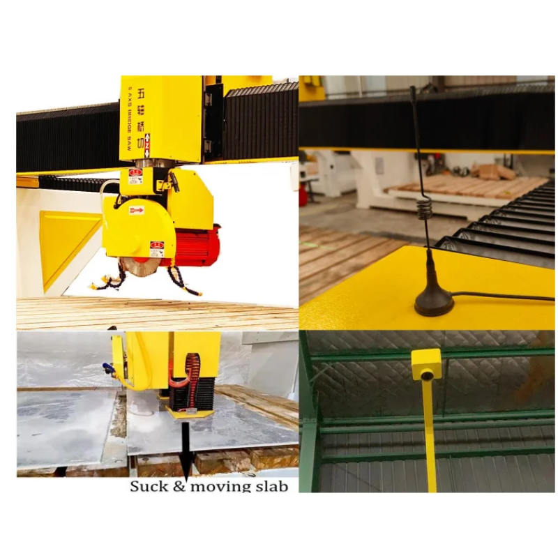 GoodCut GC3220B 5Axis Stone Bridge Saw Cutting Machine for CNC Bevel Cut Drilling Hole Polishing with 87Degree Hydraulic Tilting Table 
