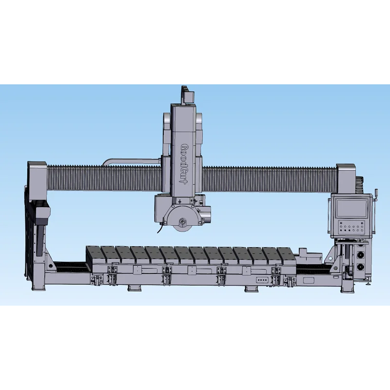 GoodCut GC3422B 5+1Axis Saw Bridge cutting machine for Kitchen sink Kitchen stove top Tiles Floor tiles Quartz slab Stone Bridge Saw Cutting Machine for CNC Bevel Cut  Drilling Hole Polishing with 87Degree Hydraulic Tilting Table 