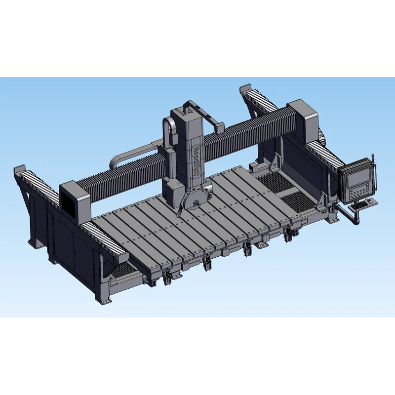 GoodCut GC3422B 5+1Axis Saw Bridge cutting machine for Kitchen sink Kitchen stove top Tiles Floor tiles Quartz slab Stone Bridge Saw Cutting Machine for CNC Bevel Cut  Drilling Hole Polishing with 87Degree Hydraulic Tilting Table 