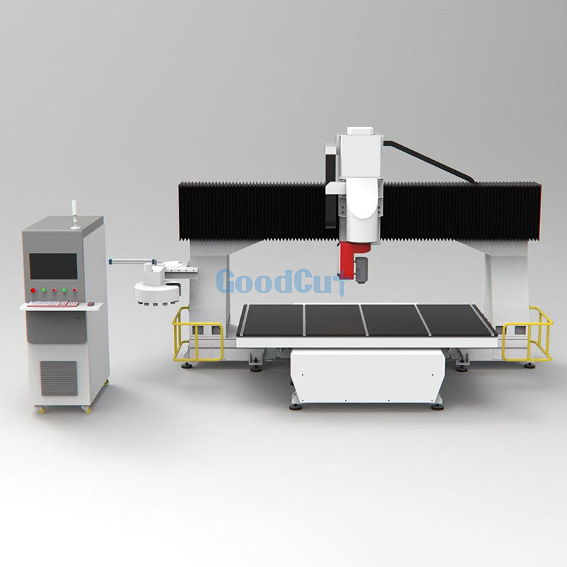 GoodCut GC1325-5Axis CNC Router Demas Head 360 Degree Rotating for Wood Stone Foam Sculpture Mould with RTCP Function 