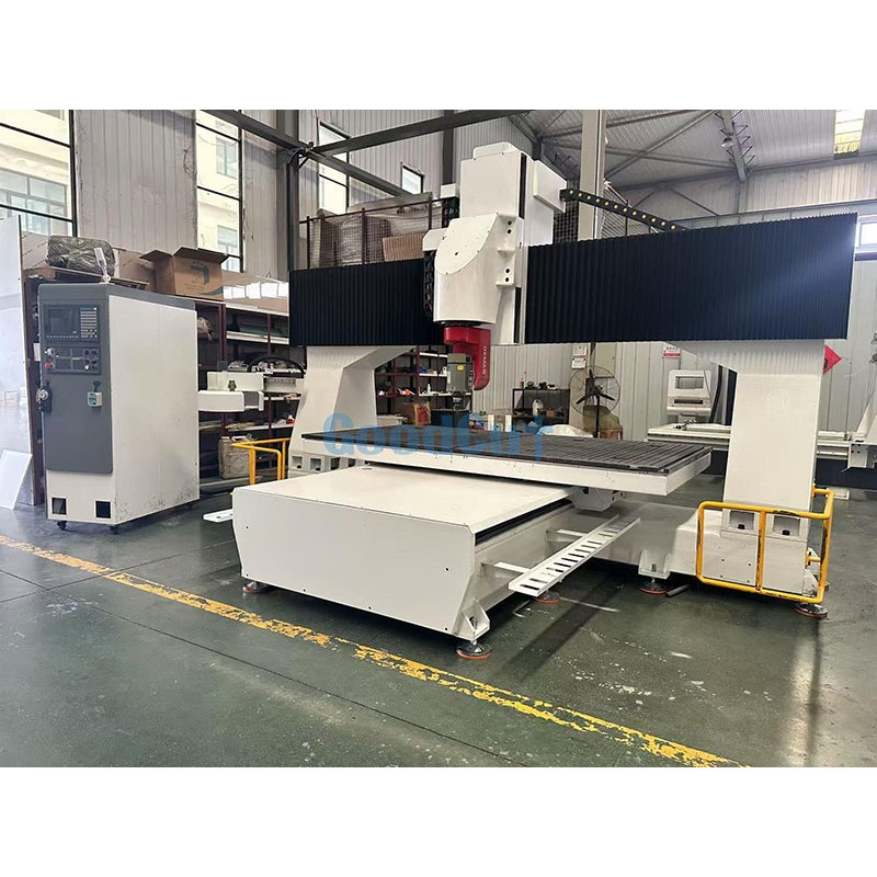 GoodCut GC1325-5Axis CNC Router Demas Head 360 Degree Rotating for Wood Stone Foam Sculpture Mould with RTCP Function 