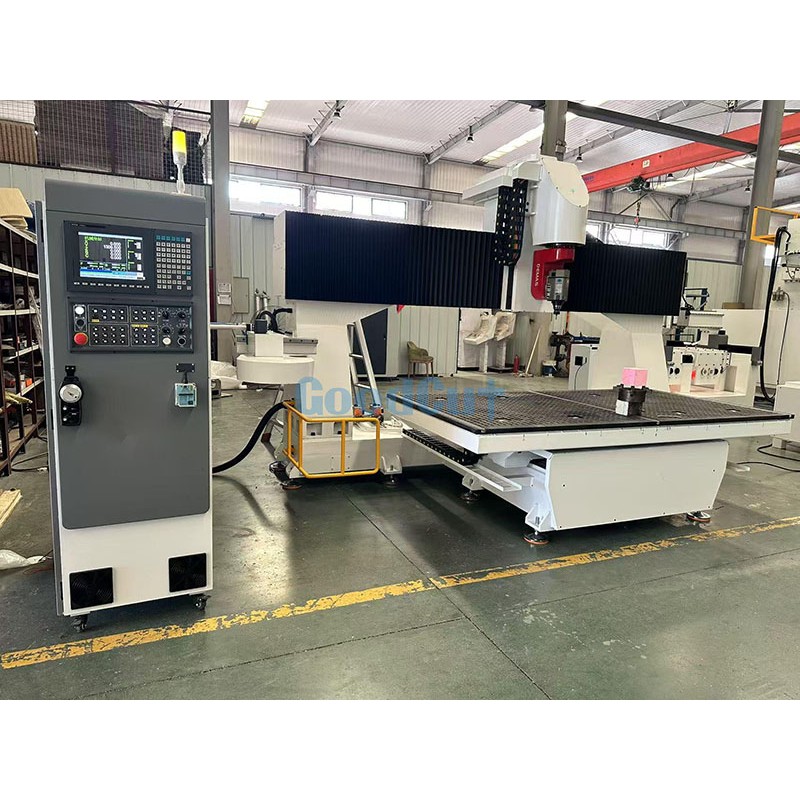 GoodCut GC1325-5Axis CNC Router Demas Head 360 Degree Rotating for Wood Stone Foam Sculpture Mould with RTCP Function 